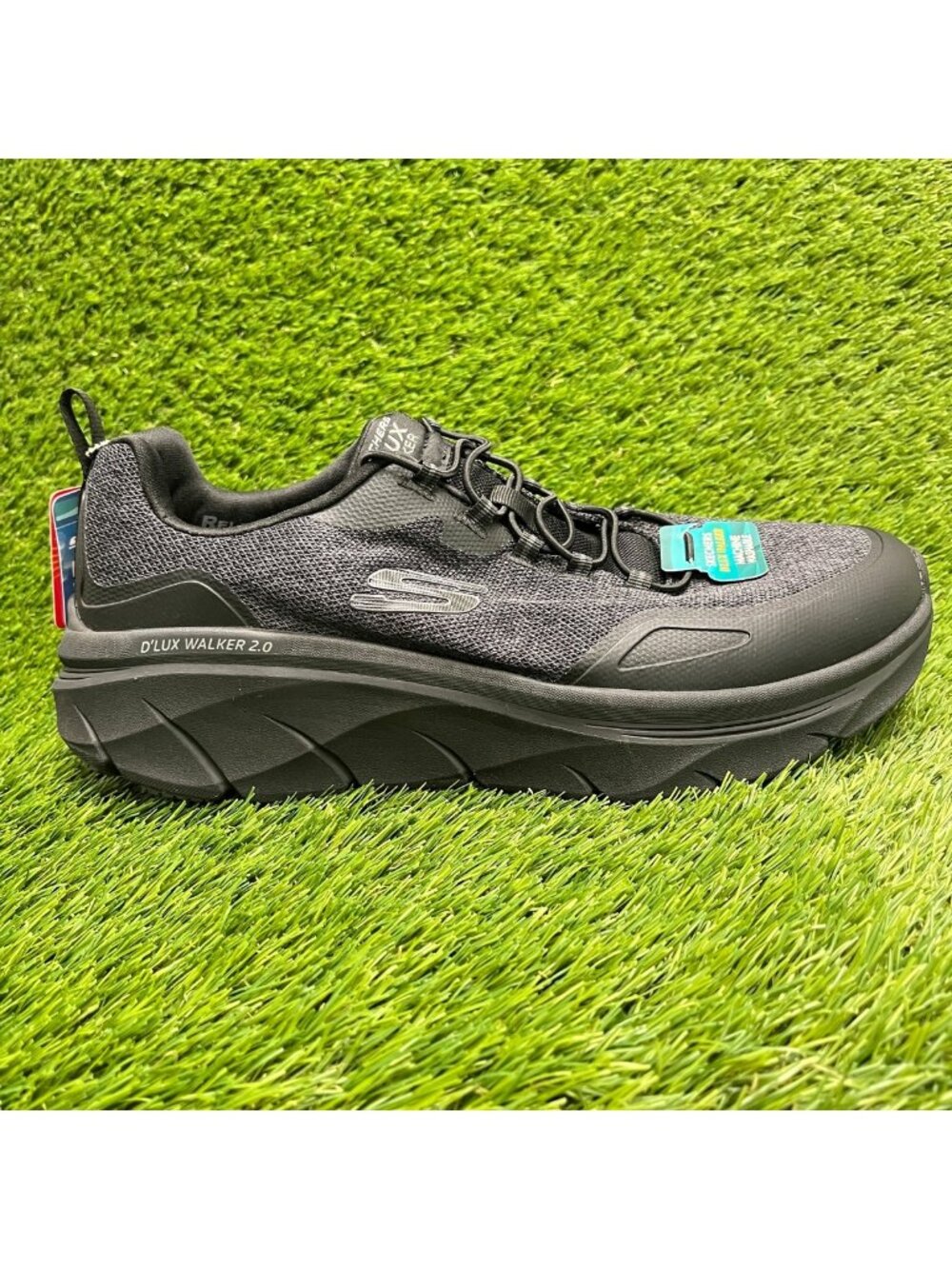 Skechers D'Lux Walker 2.0 Steadyway Men Size 10.5EE Black Running Shoes Sneakers